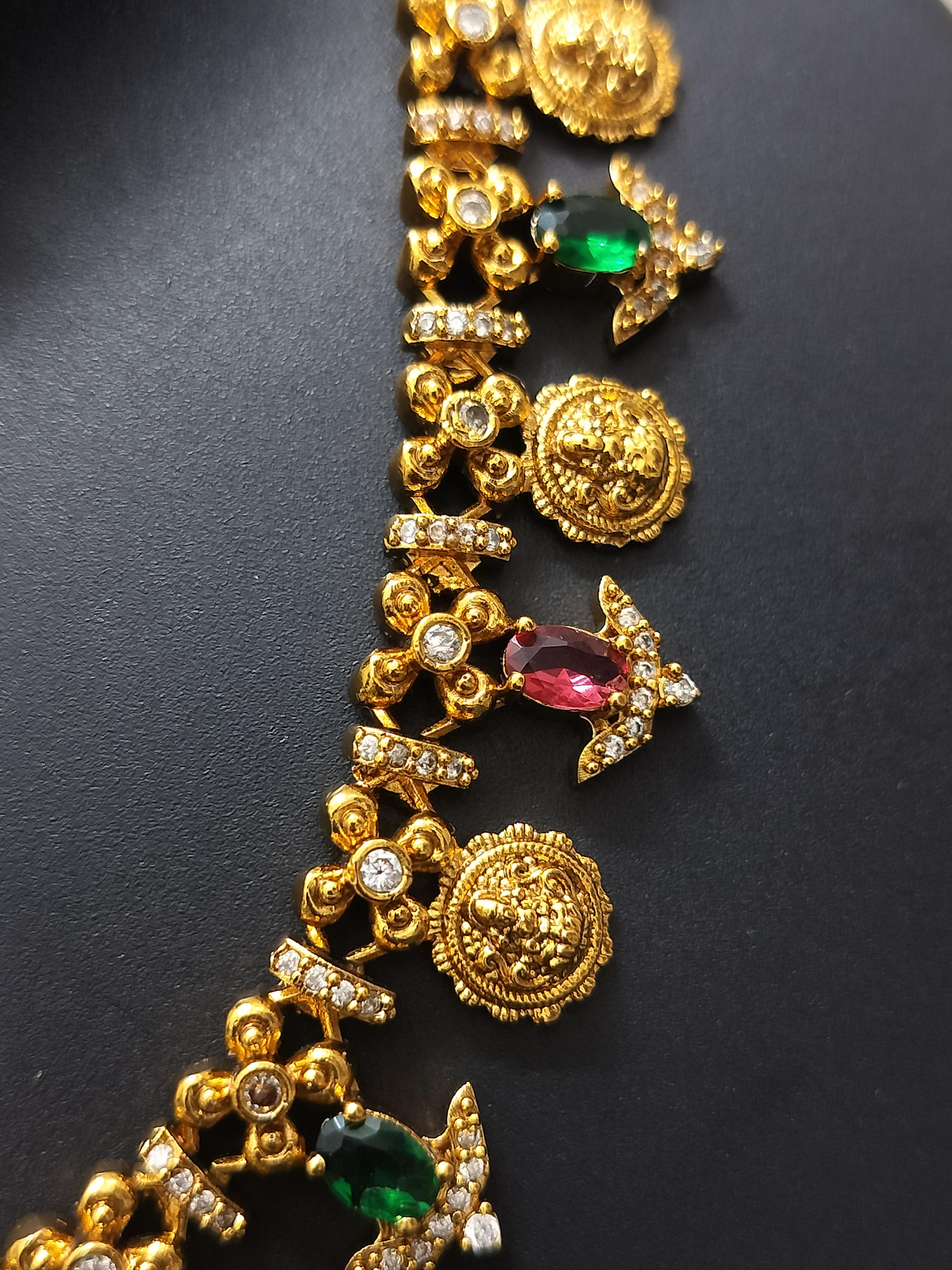 Traditional temple coin multi colour stone - product media