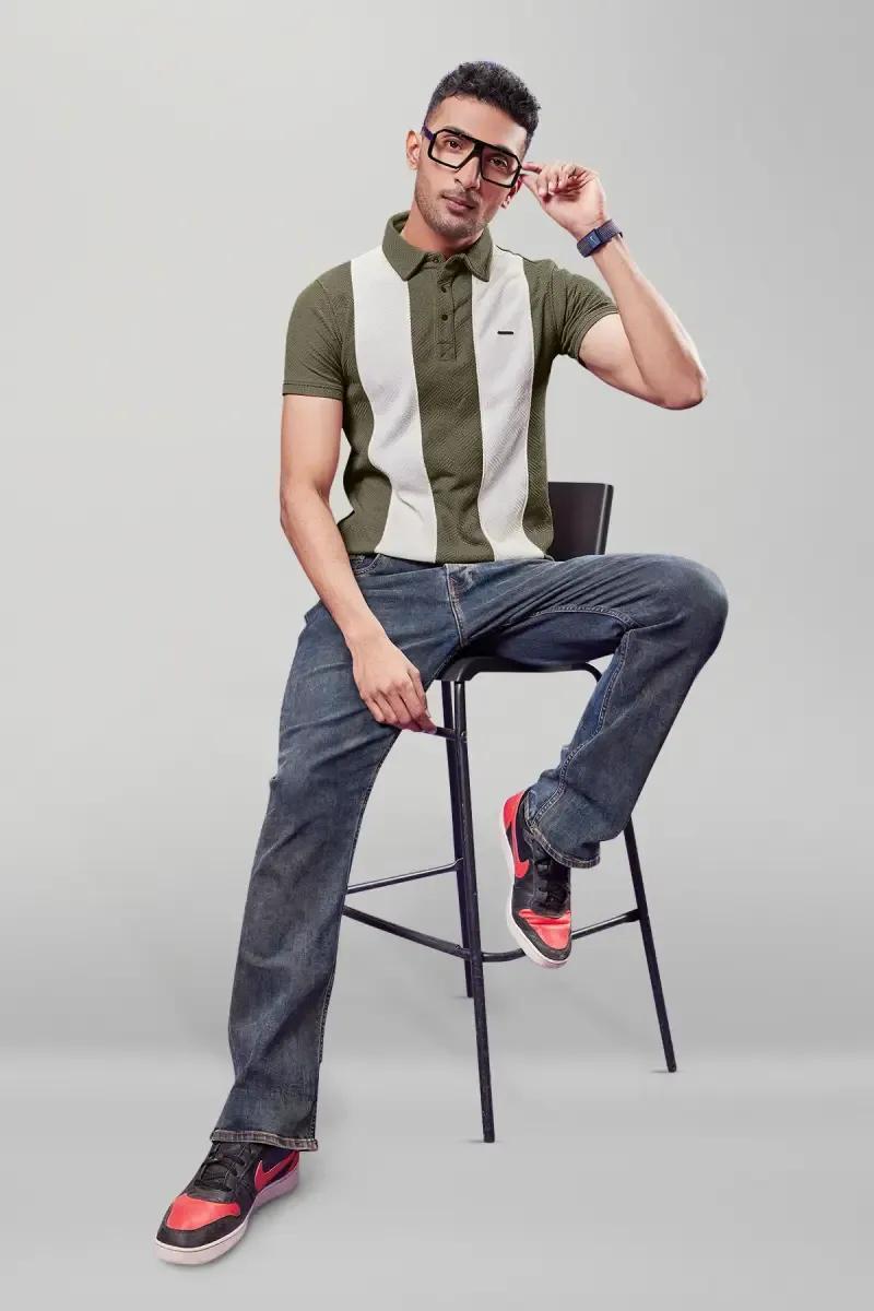 Striped Polo T-shirt for Men - product media