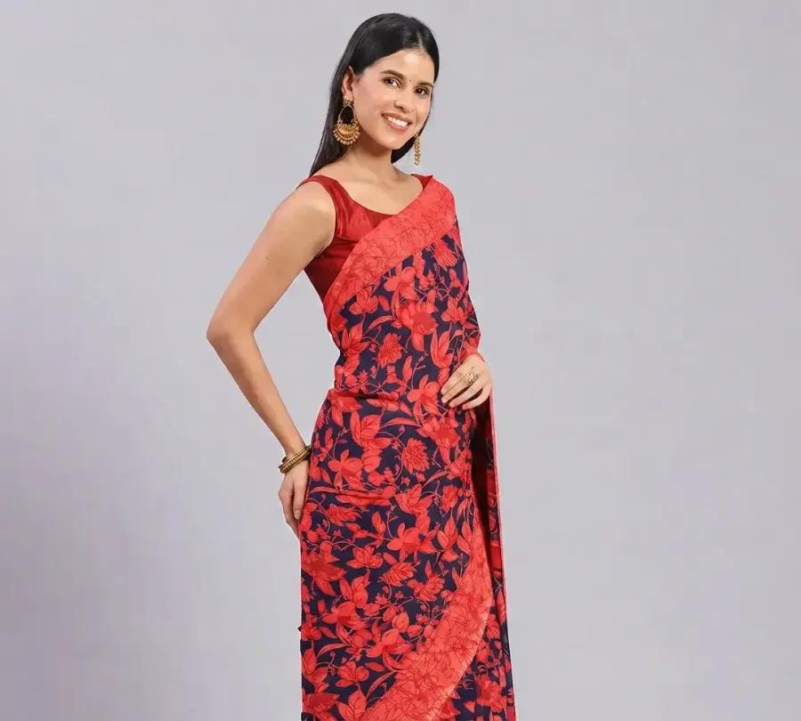Georgette Printed Saree for Women