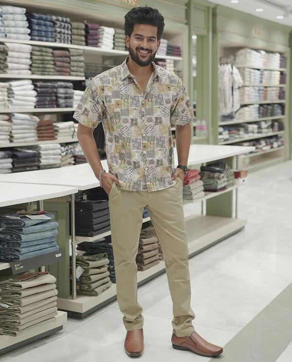 Multi-Color Cotton-Blended Casual Shirt - product media